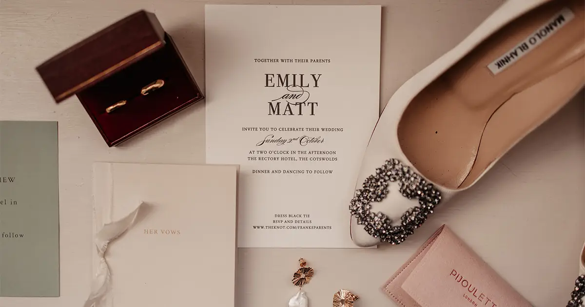 Wedding invitations — notes on wording, when to send them, and what's