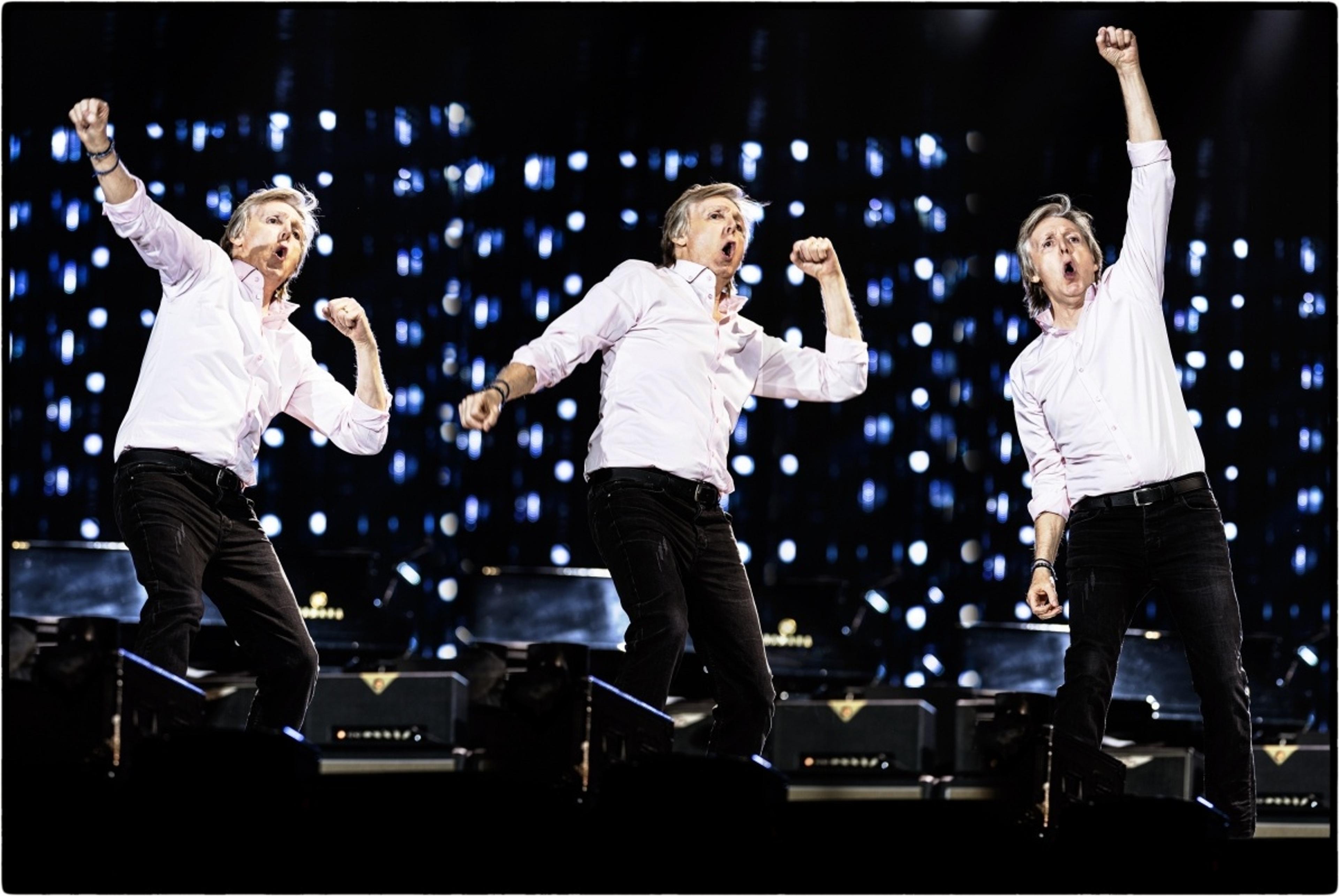 Paul performing in South America