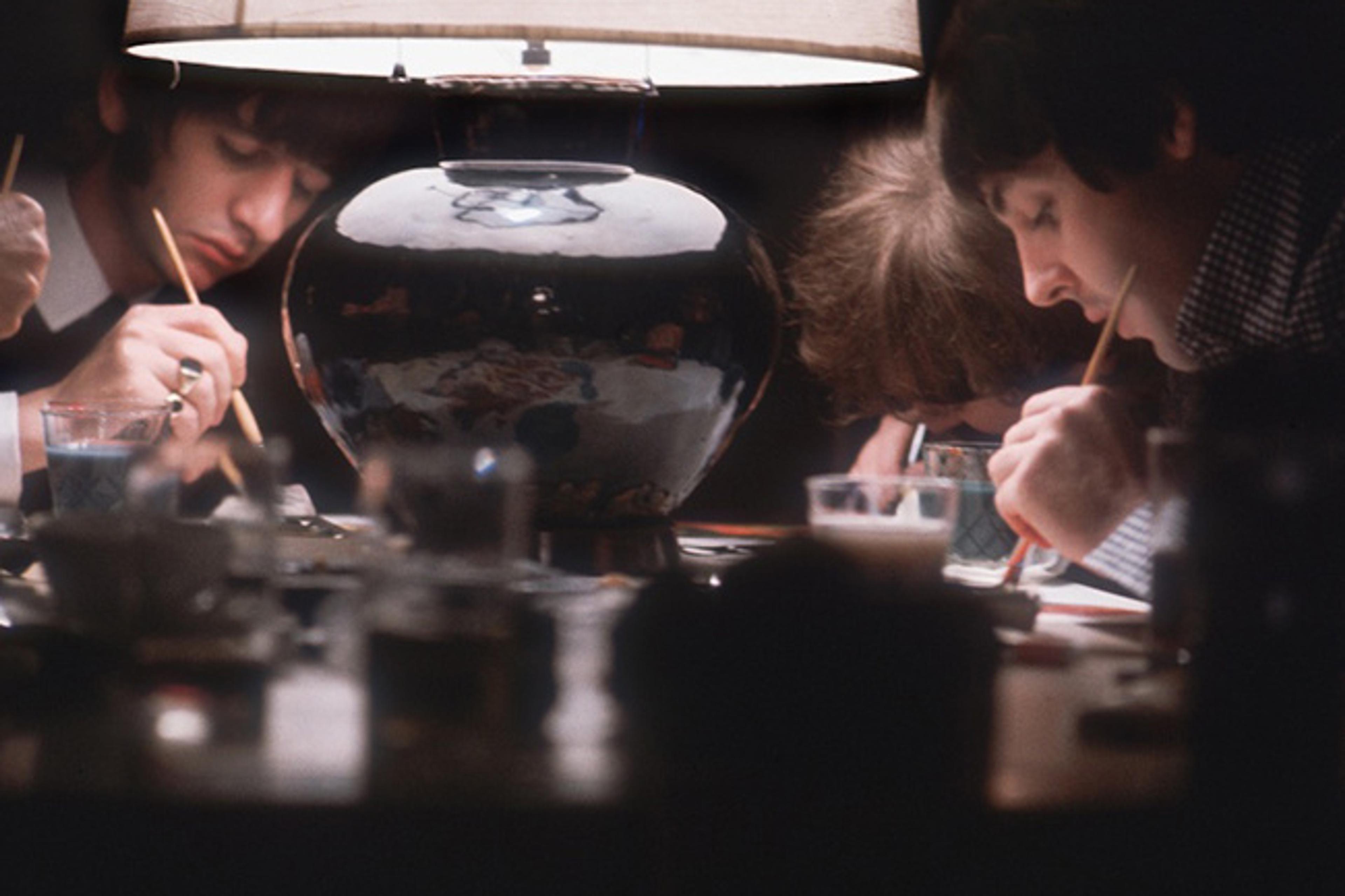 Art in a Corner: Stars including Elvis Costello and Brian Wilson follow Paul in paint…