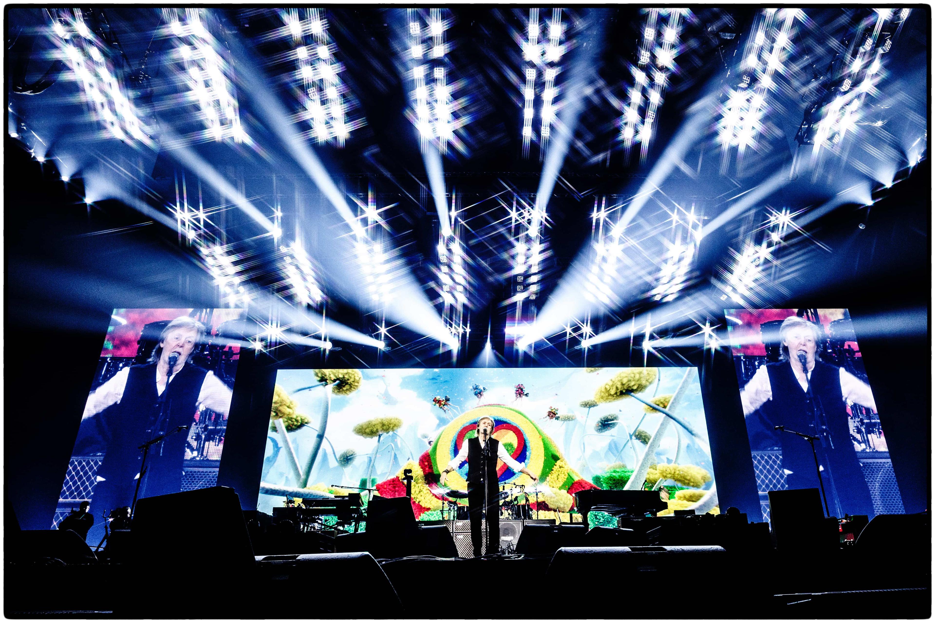 Paul on stage in Palm Desert, on the 2025 'Got Back' tour. Photo by MJ Kim