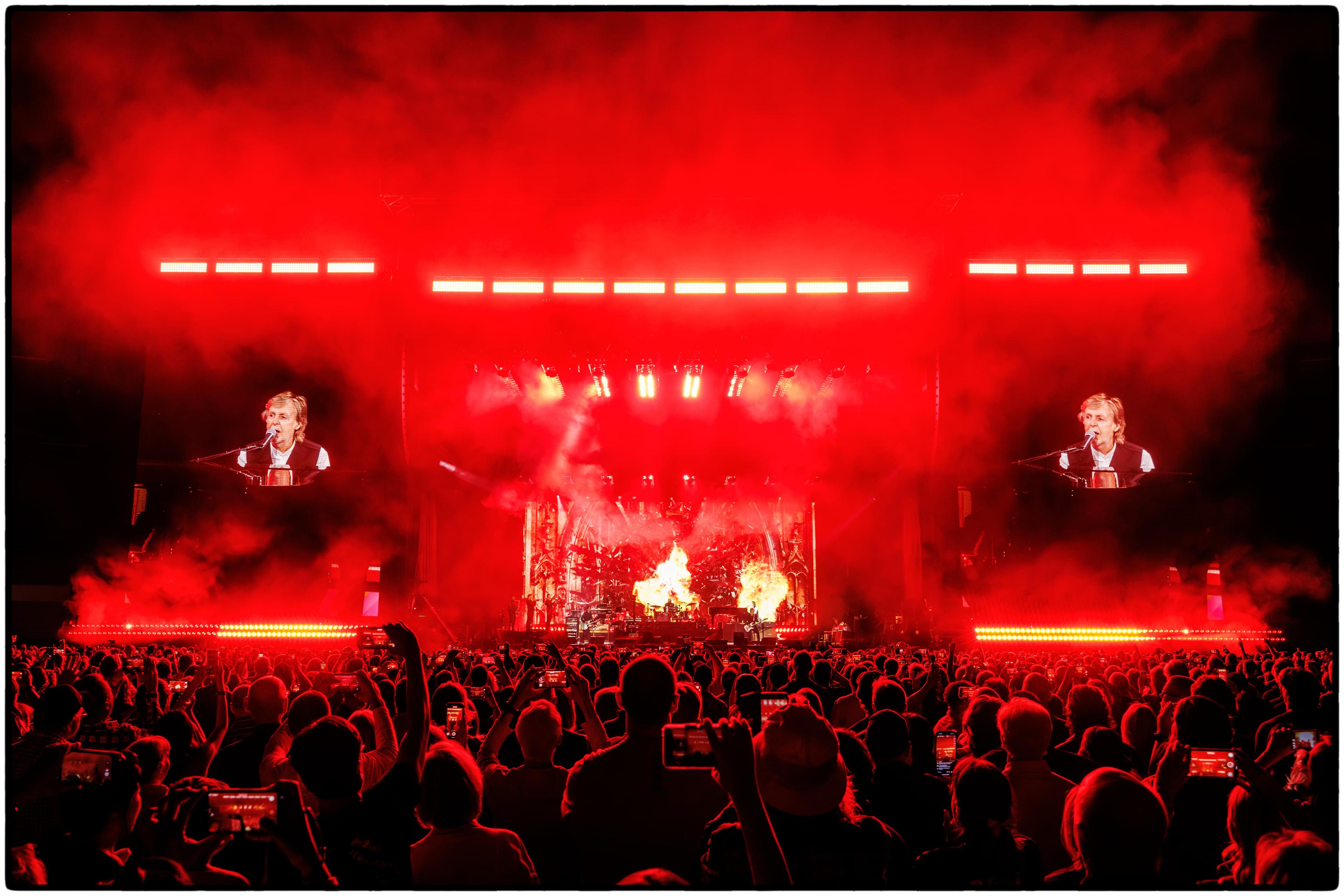 Paul on stage in Las Vegas, on the 2025 'Got Back' tour. Photo by MJ Kim