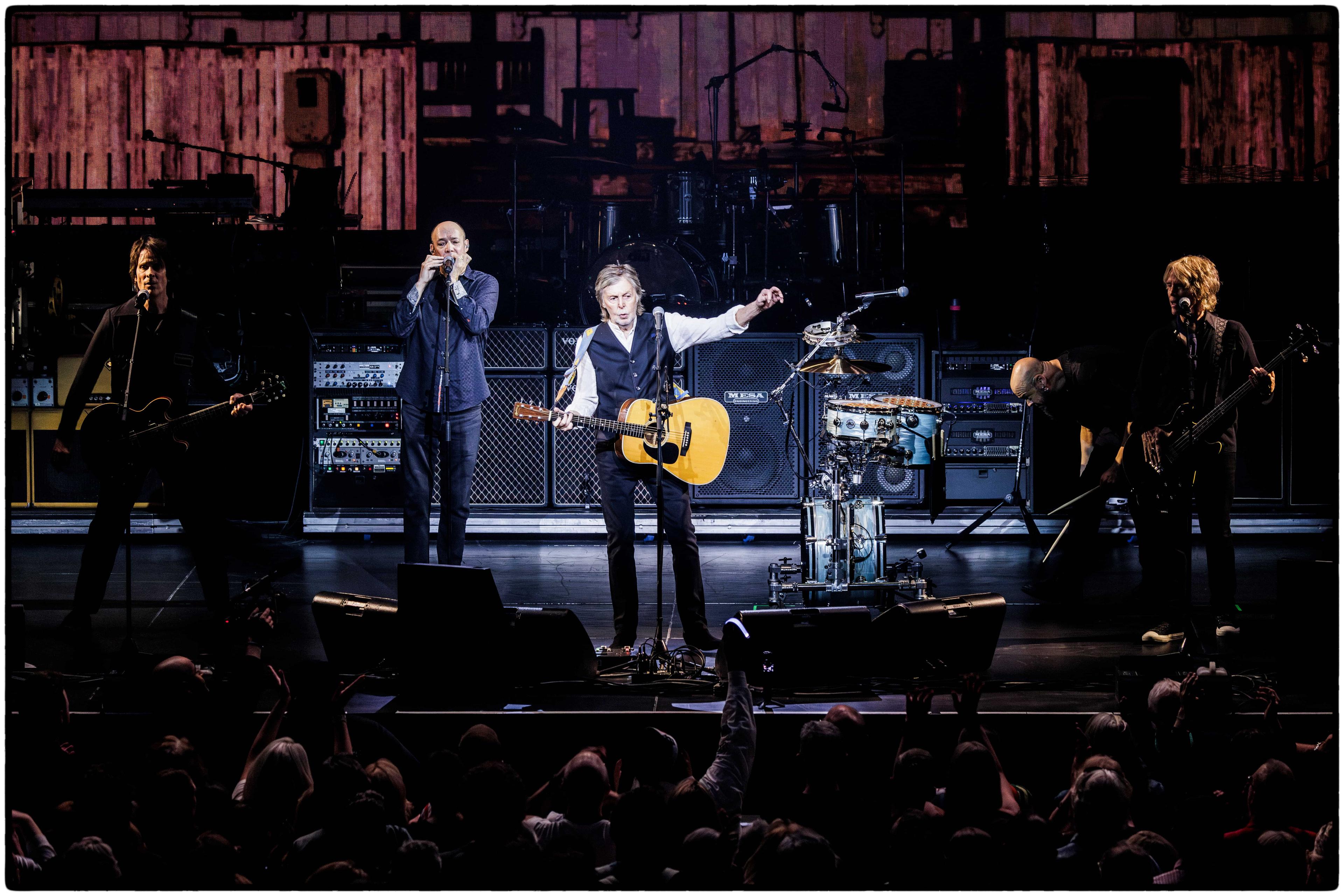 Paul on stage in Nashville on the 2025 GOT BACK tour