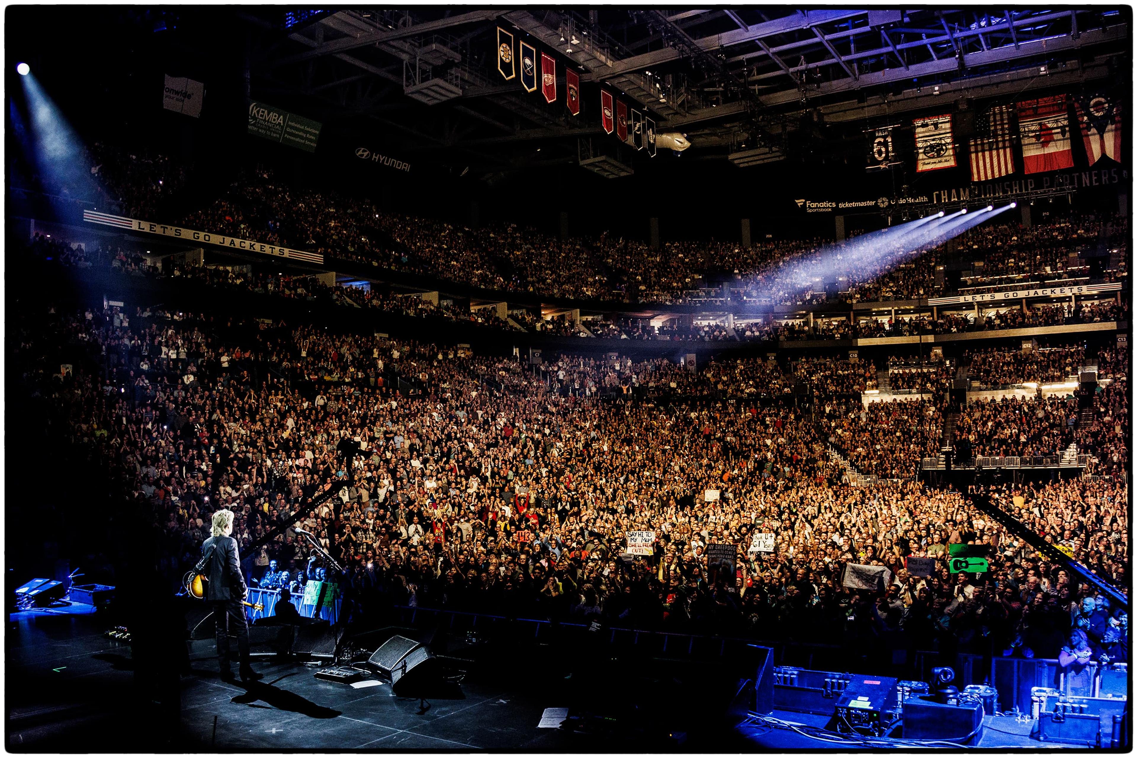 Paul on stage in Columbus on the 2025 GOT BACK tour