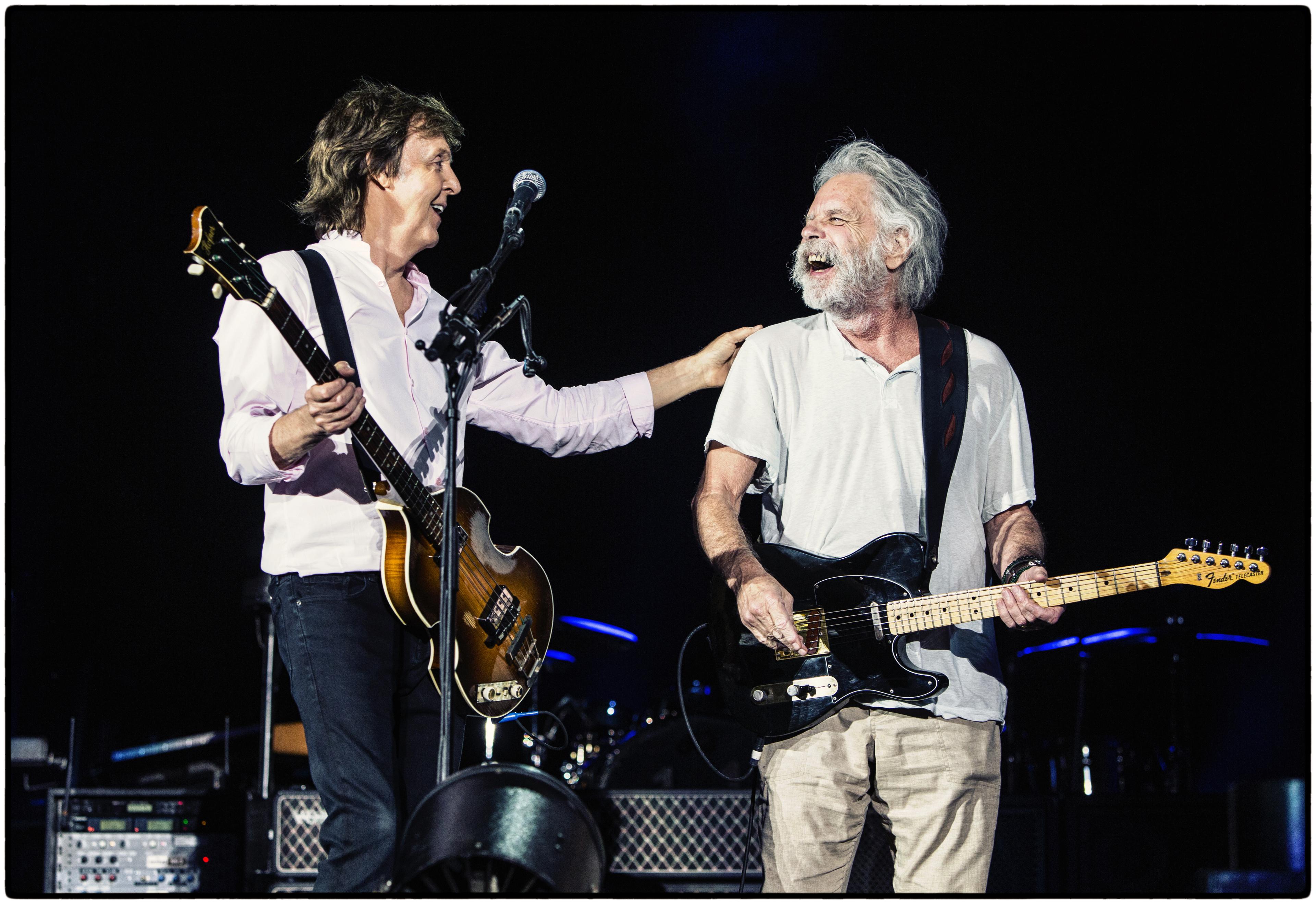 Paul and Bob Weir on stage