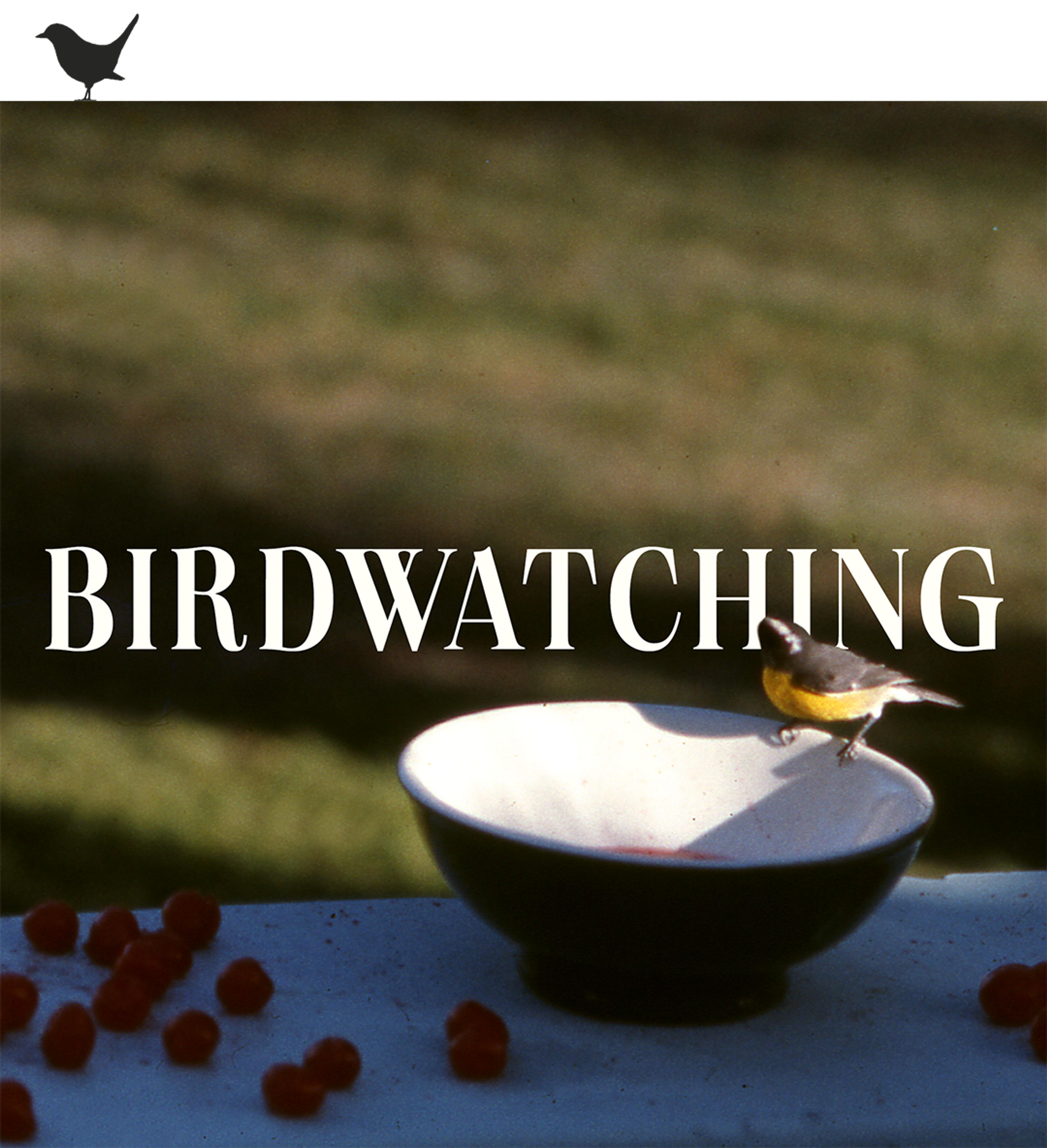 Graphic image of the playlist cover for Birdwatching, featuring the bird eating cherries that appears in the shoot for Paul’s debut album McCartney. Photo by Linda McCartney.