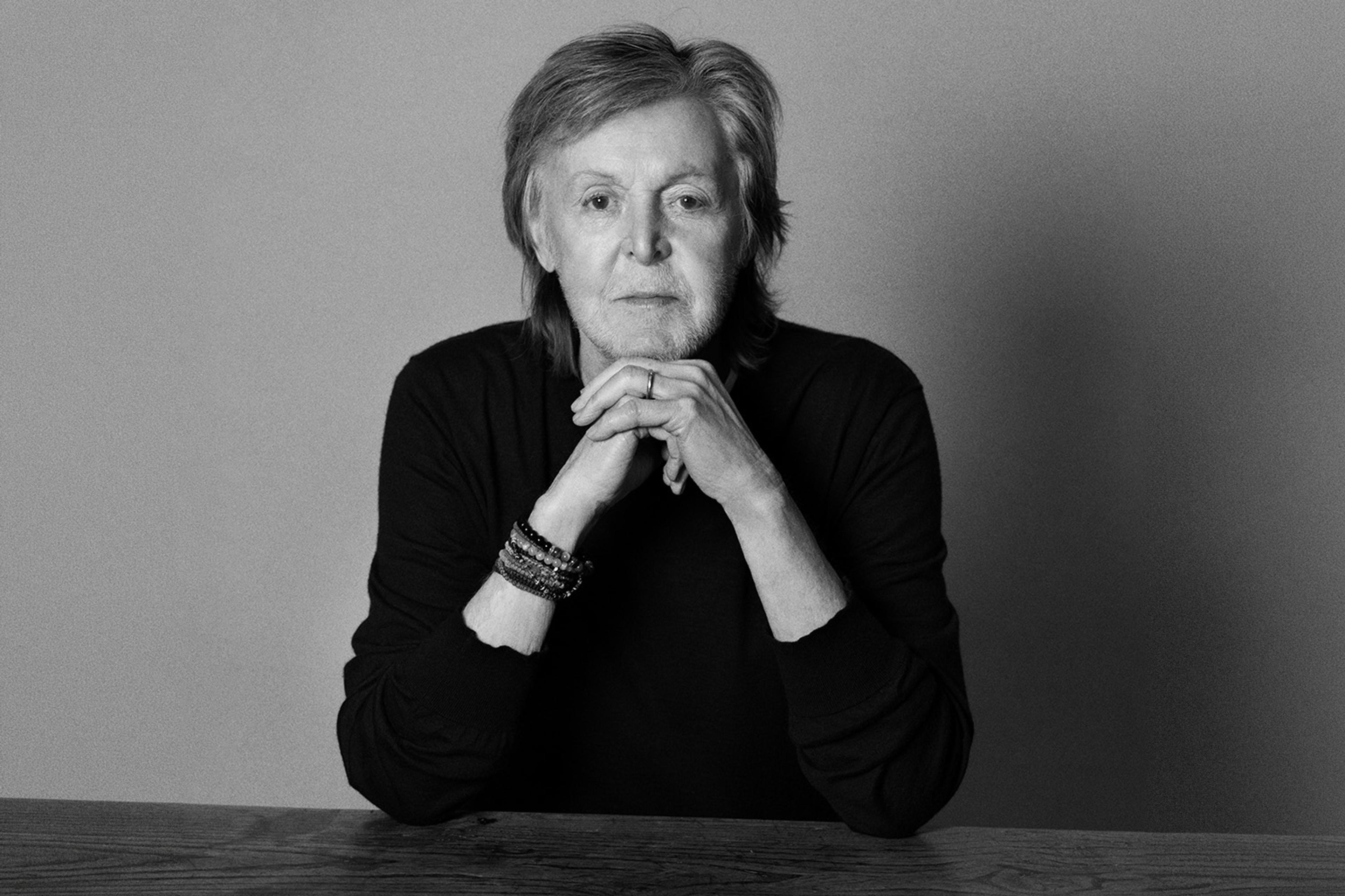 Black and White Portrait of Paul McCartney photographed by Mary McCartney