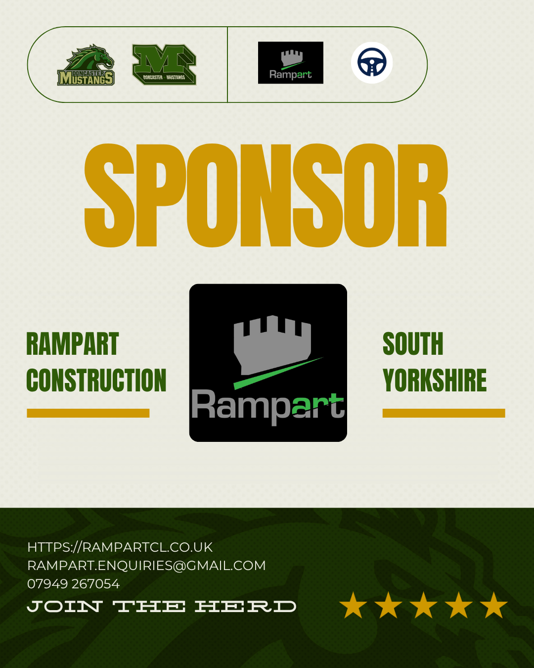 New Sponsorship: Rampart Construction Ltd