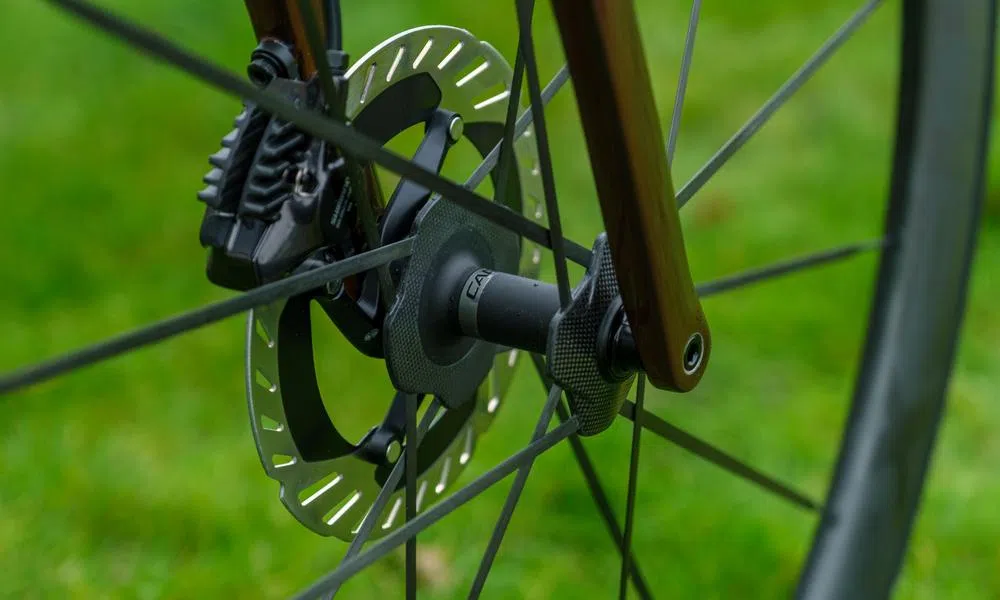 close up on a bike hub