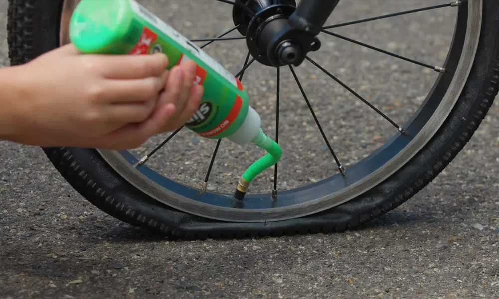 slime sealant into tyre