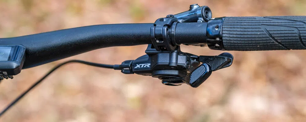 close up of a shimano xtr shifter