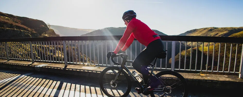 riding a road bike on a crisp winter day