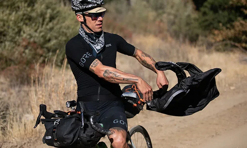 gravel bike packing in gore bike wear kit