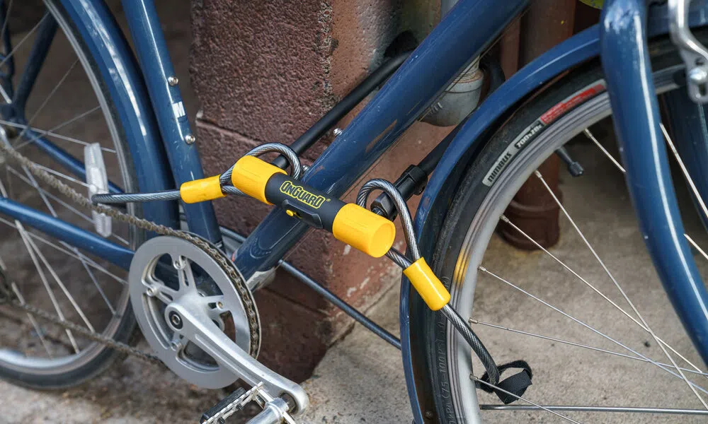 bike locked with d locka dn extension cable