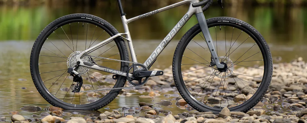 close up on bike wheels including spokes