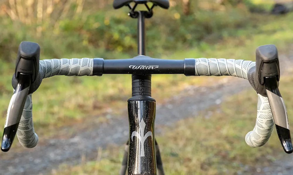 a close up of road bike handlebar tape
