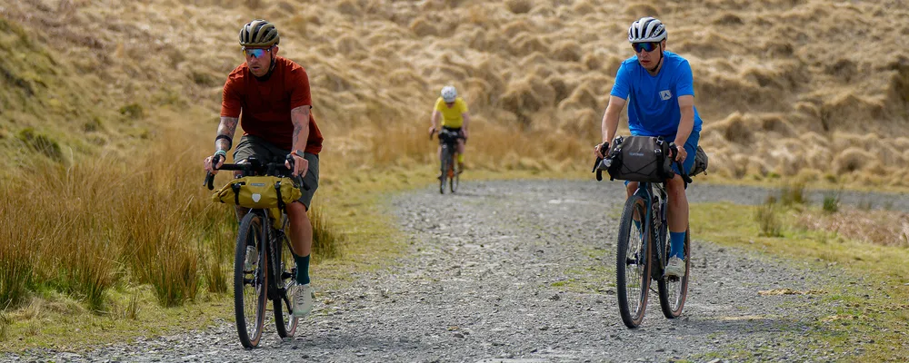 gravel rider on an adventure ride in llyn brianne