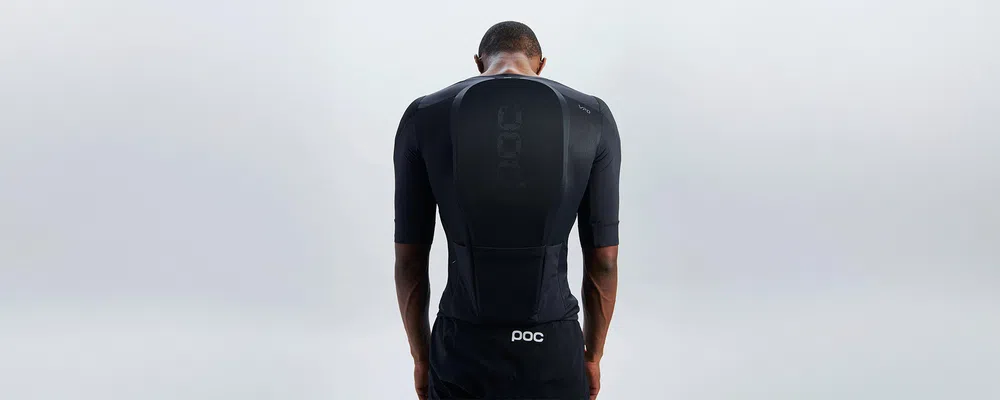 man wearing poc back protector