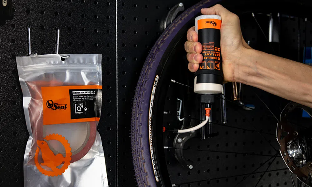 orange seal sealant into tyre