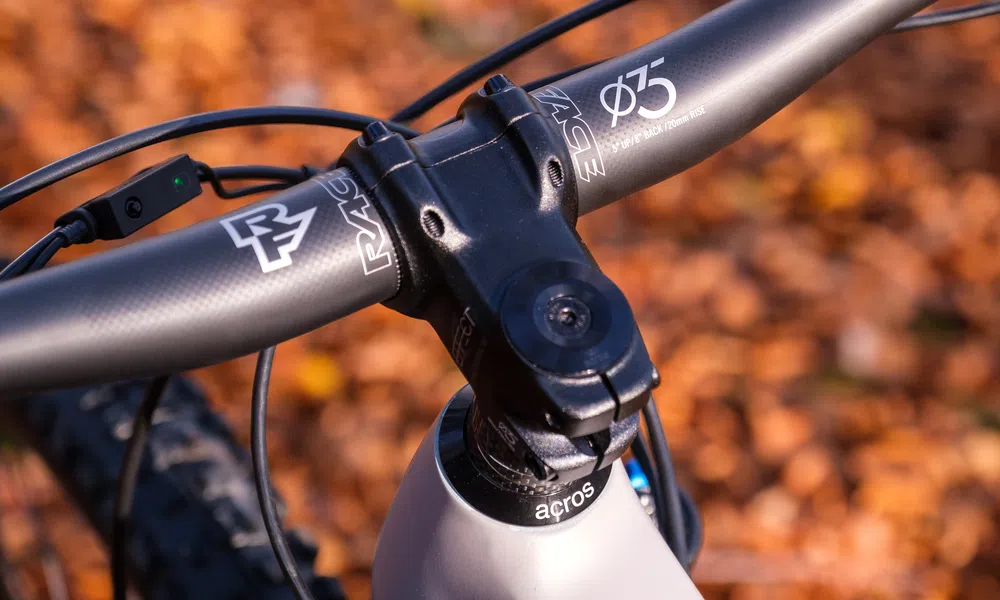 close up of a mountain bike stem