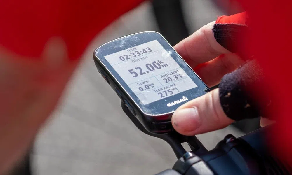 using a garmin cycle computer on a road bike