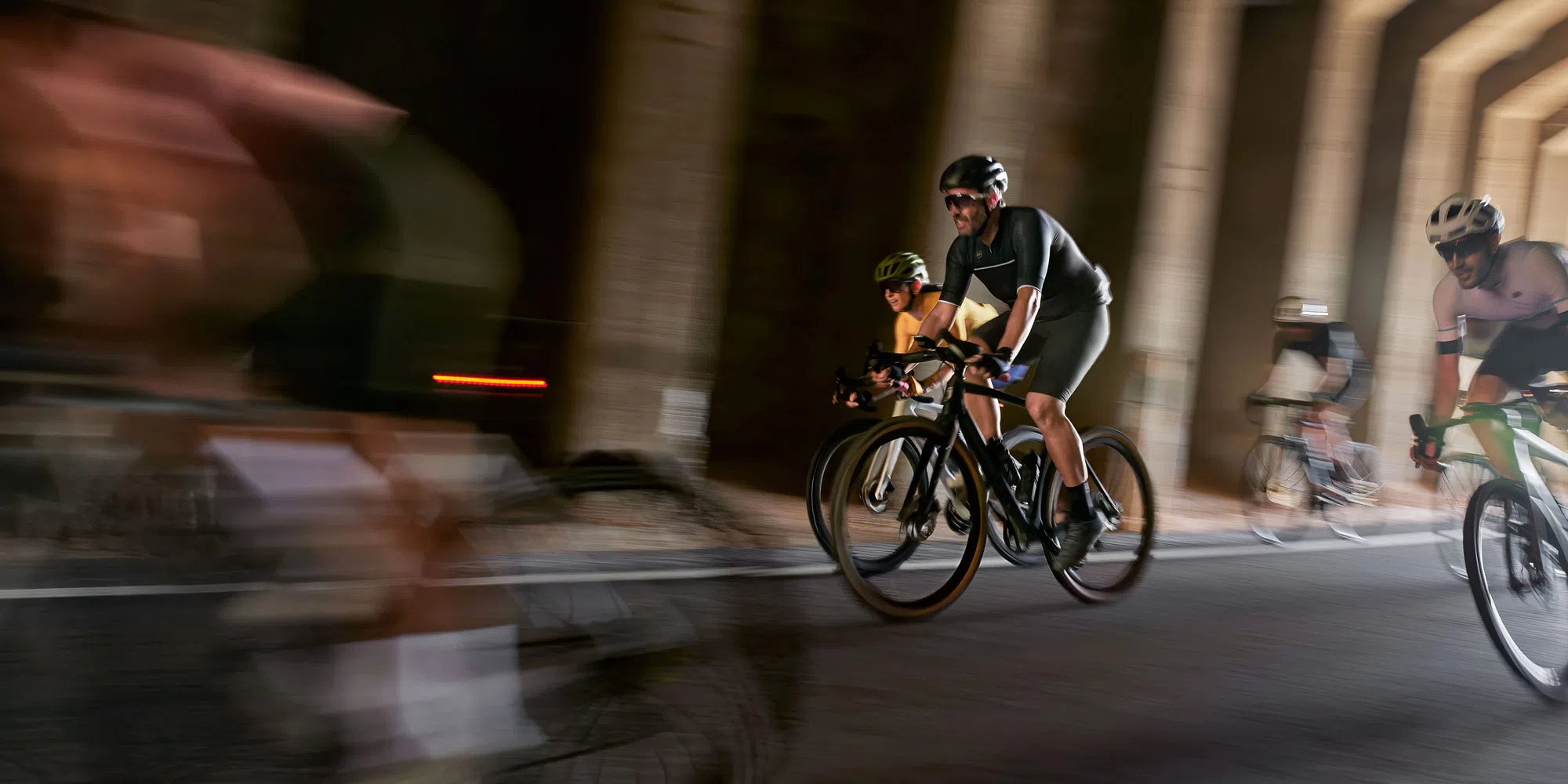 Road cyclists using Garmin computers and lights