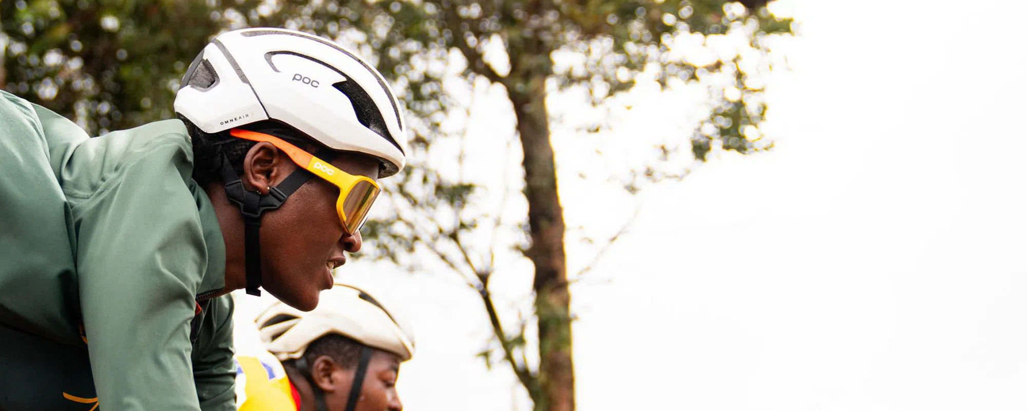 poc cycling helmet and glasses