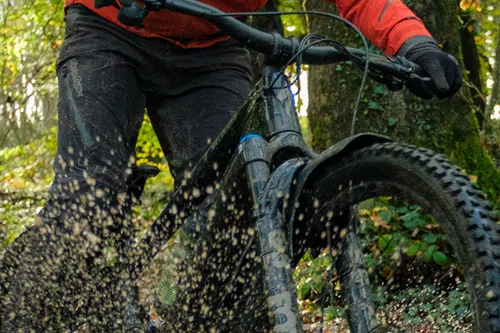 mountain biking through mud 