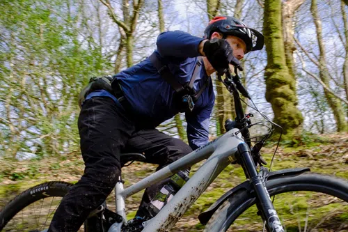 mountain biker using gopro camera 