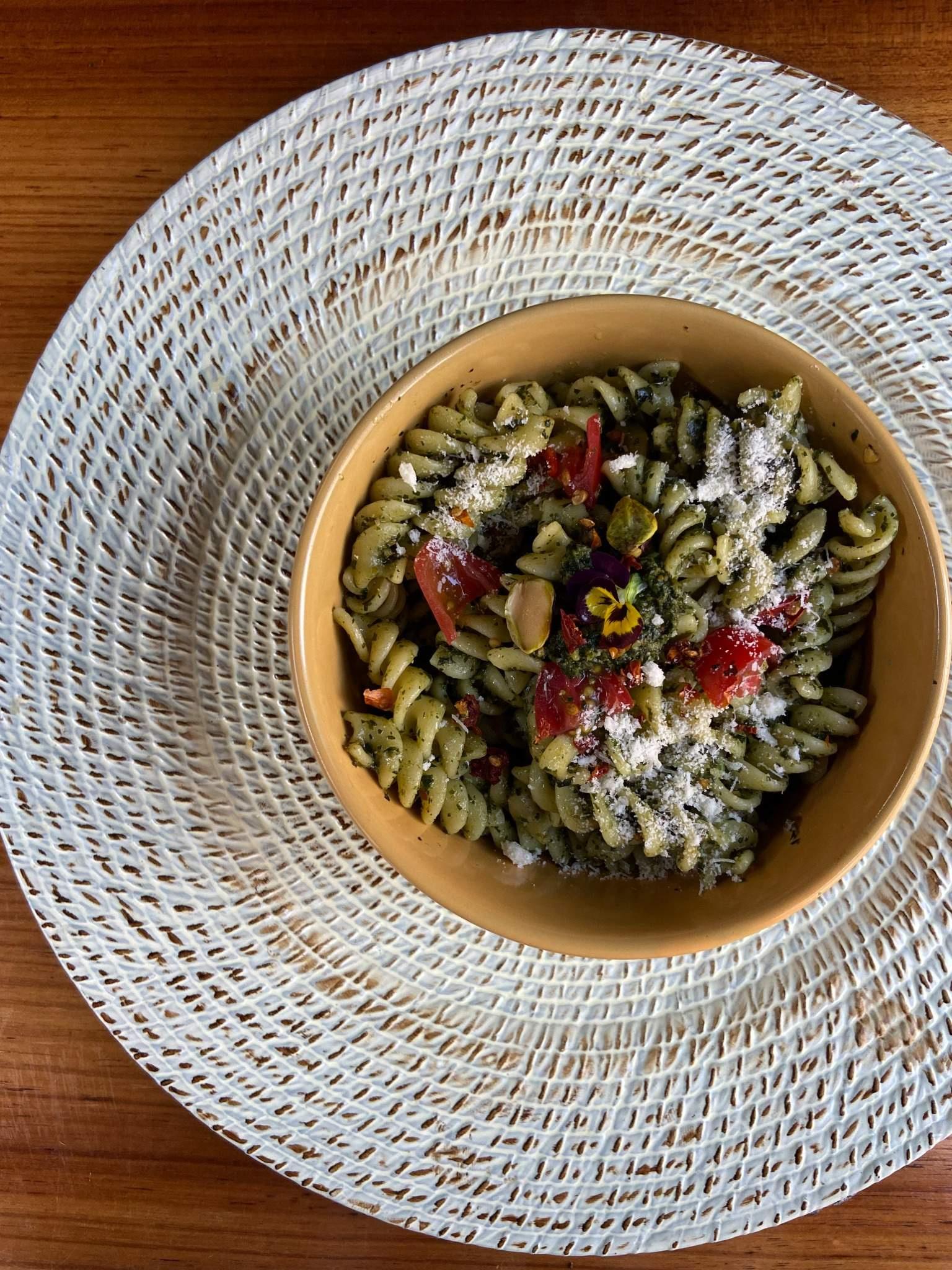 Picture of a prepared dish with ingredients fresh from the farm