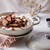 cream le creuset casserole dish with meringue