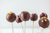 chocolate cake pops in front of a white background  