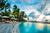 maldives hotel pool with grey deck