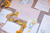 pink and yellow handwritten stationery