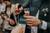 groom pouring wedding champagne 