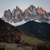 the dolomites on a mystical evening 