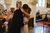 bride and groom first kiss at the alter