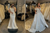 Petite Elliee in two side by side photographs wearing petite wedding dresses. One dress is a bias cut fishtail, the other is a satin A-line gown