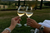Couple enjoying a glass of wine overlooking the countryside