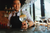 Bartender serving a cocktail