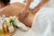 Bride-to-be enjoys massage at spa