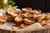 mini quiche pies in decorative wooden bowl