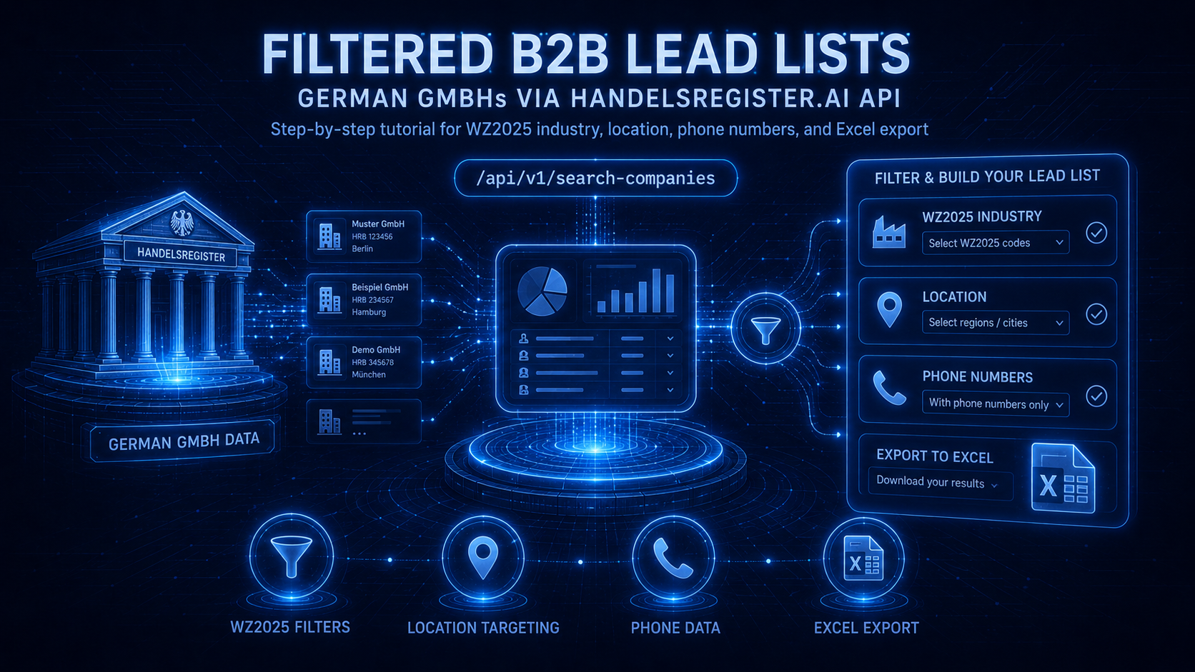 B2B-Lead-Liste in Excel bauen: Mit WZ2025-Filter und Telefonnummern aus der handelsregister.ai API