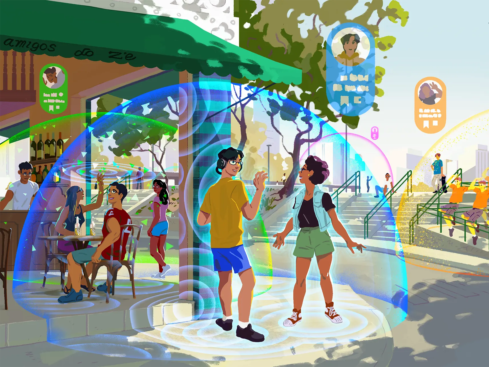 Liquid orientation soundscape layers