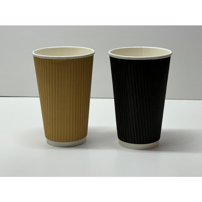 Green Leaf 16oz Black Ripple Cups 25x20