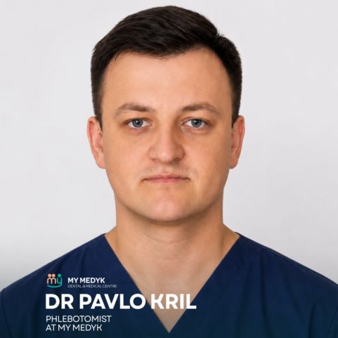 Image of Doctor Pavlo Kril Working in Blood Tests department