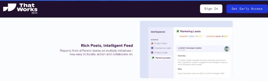 Achivements:
• Scalable platform for teams of various sizes.
User-friendly interfaces presenting complex data
intuitively.
• Seamless integrations with major workplace tools.

Future Goals:
• Expand to more functions, like Sales and
Marketing.
• Personalize insights for specific roles.