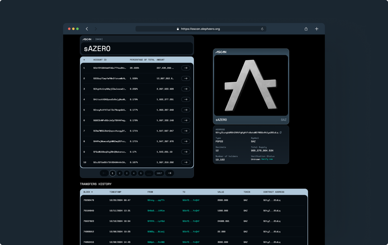 aScan - building Aleph Zero's first token explorer