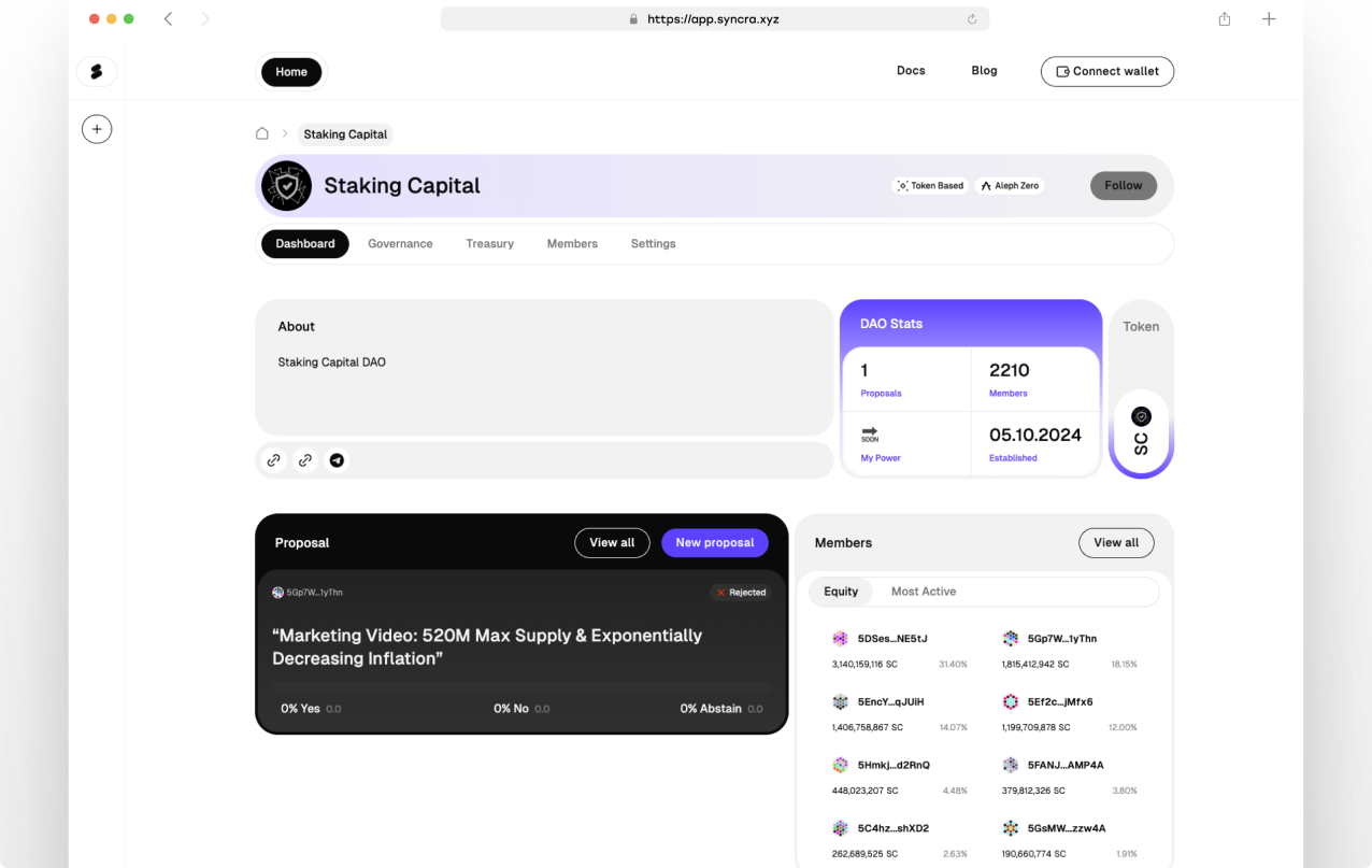 Syncra - Privacy-first DAO management platform