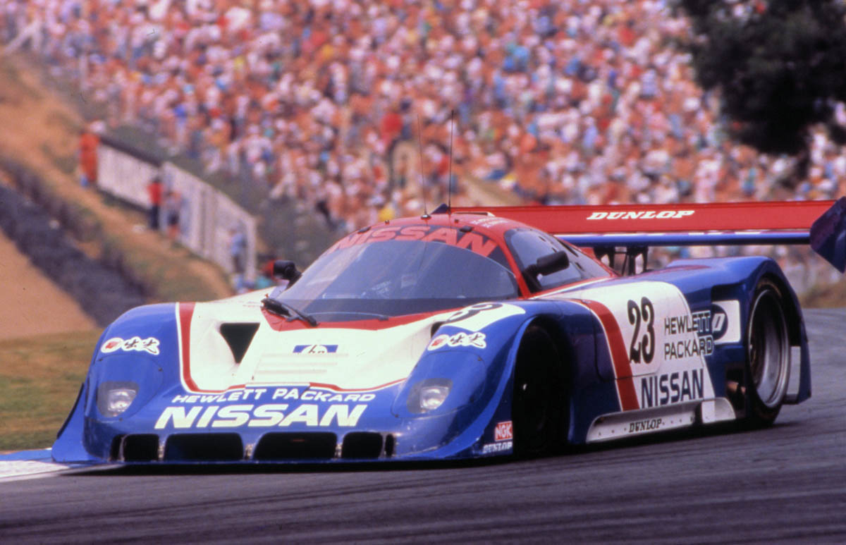 The Julian Bailey/Andrew Gilbert-Scott Nissan R89C (T89-10) at Brands Hatch. (The Lola Archive)