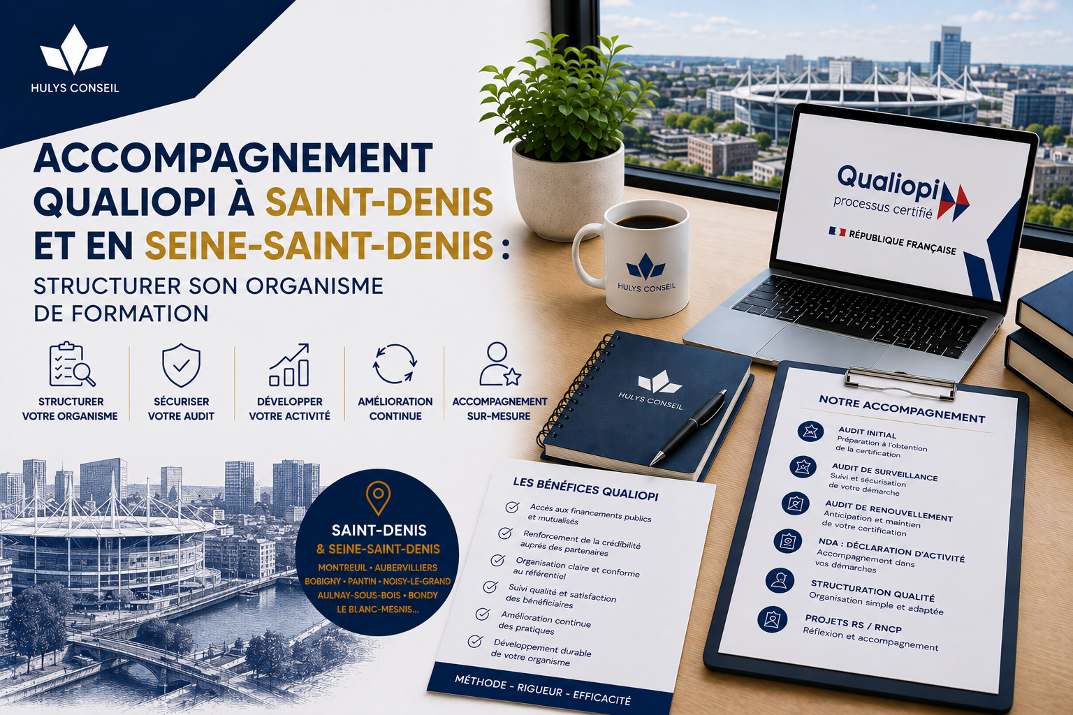 Accompagnement Qualiopi à Saint-Denis et en Seine-Saint-Denis : structurer son organisme de formation